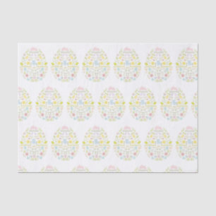 Versierde paasei bloemblaadje konijn tissuepapier