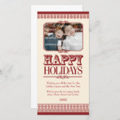 Versierde randen Kerst foto kaart (Voorkant / Achterkant)