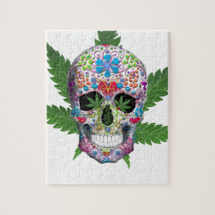 Versierde Schedel Pot Blad Legpuzzel