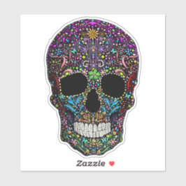 Versierde Schedel Sticker