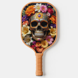 Versierde Schedel van Suiker Pickleball Paddle