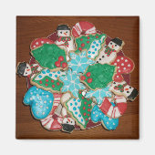 Versierde Uitgestoken Kerstsukerkoekjes Magneet (Voorkant)