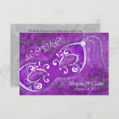 Versierde Victoriaanse Maskerade Bal Bruiloft RSVP (Voorkant / Achterkant)