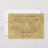 Versierde Victoriaanse Maskerade Bal Bruiloft RSVP (Achterkant)