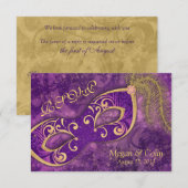 Versierde Victoriaanse Maskerade Bal Bruiloft RSVP (Voorkant / Achterkant)