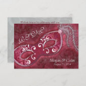 Versierde Victoriaanse Maskerade Bal Bruiloft RSVP (Voorkant / Achterkant)