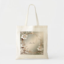 Versierde witte bloemrijke frame-tas