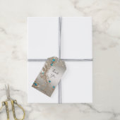Versieren Gold Blue Stones Gift Label Cadeaulabel (Met Touw)