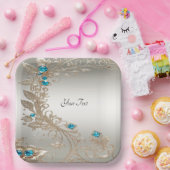 Versieren Gold Blue Stones Papier Bord (Feest)