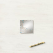 Versieren Gold Blue Stones Post it Notes (Op bureau)