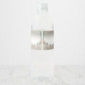 Versieren Gold Blue Stones Water Bottle Label Waterfles Etiket (Achterkant)