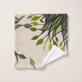 Versiering, bladeren, lijnen, modern, eenvoudig bad handdoek (Wasdoekje)