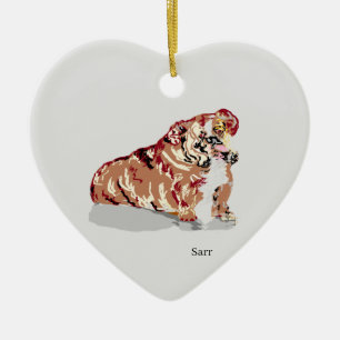 Versiering: Engelse Bull Dog Keramisch Ornament