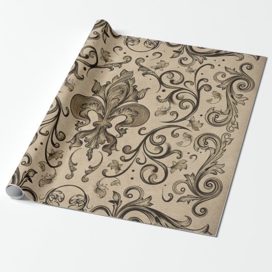  versiering Fleur-de-lis Cadeaupapier (Uitgerold)