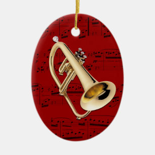 Versiering - Flugelhorn - Kies uw kleur Keramisch Ornament