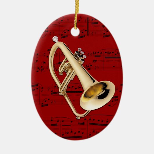 Versiering - Flugelhorn - Kies uw kleur Keramisch Ornament (Voorkant)