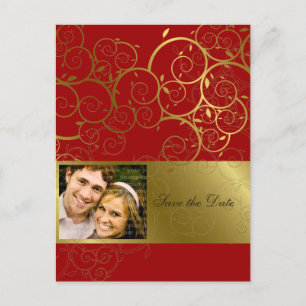 Versiering goudwervelkolom Bewaar datum Briefkaart