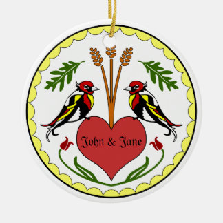 Versiering - Lange, Happy Relatie Hex Keramisch Ornament