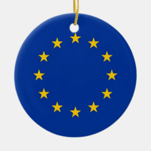 Versiering met vlag van de Europese Unie Keramisch Ornament