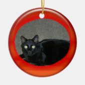 Versiering - Rode bal personaliseren Keramisch Ornament (Voorkant)