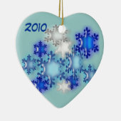 Versiering - Sneeuwvlokken 201x Keramisch Ornament (Rechts)