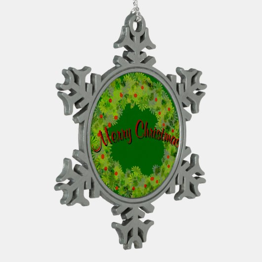 Versiering - Snowflake - Wreater met groet Tin Sneeuwvlok Ornament (Links)