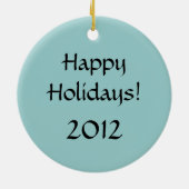 Versiering - Snowman in Snowglobe Keramisch Ornament (Achterkant)