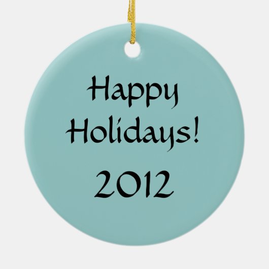 Versiering - Snowman in Snowglobe Keramisch Ornament (Achterkant)