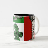 versiering tweekleurige koffiemok (Voorkant rechts)