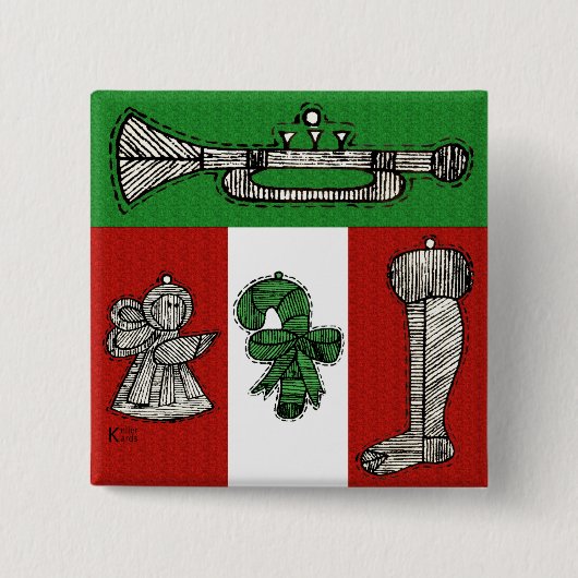 versiering vierkante button 5,1 cm (Voorkant)