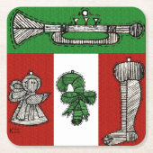 versiering vierkante kartonnen onderzetter (Voorkant)