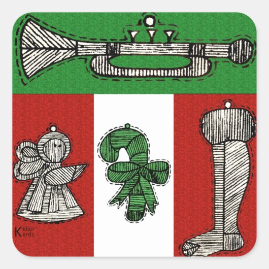  versiering vierkante sticker (Voorkant)