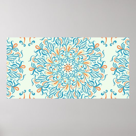 Versiering voor keramische tegels. Abstract patroo Poster (Voorkant)