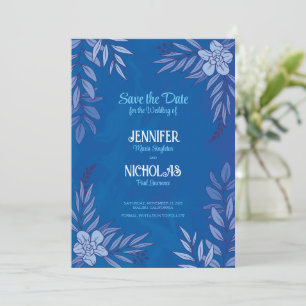 Versieringen van legante bloemen en bladeren voor kaart