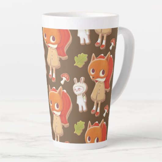 Versileerde koekjes van houtlanddieren latte mok (Rechterhoek)