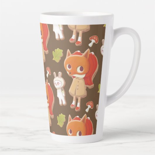 Versileerde koekjes van houtlanddieren latte mok (Rechts)