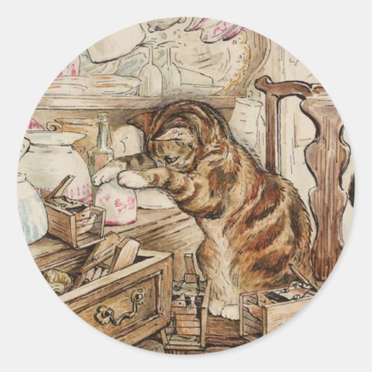 Versimpel de kaatpauze van Beatrix Potter Ronde Sticker (Voorkant)
