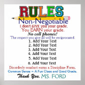 Version 4 Affiche de l'enseignant de l'école (Devant)