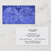 Version bleue Carte du monde antique J Blaeu 1664 (Devant / Derrière)