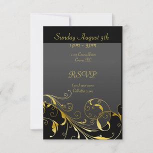 Version Invitation Open House Black and Gold