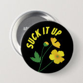 Versla de boterbloem. ronde button 7,6 cm (Voorkant /achterkant)