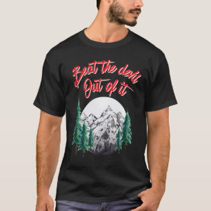 Versla de duivel uit de hippie kunstenaar schilder t-shirt