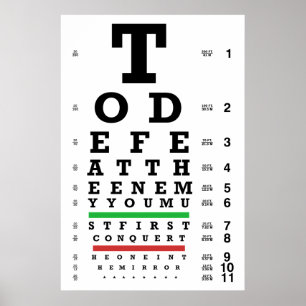 Versla de Enemy Eye Chart Poster