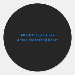 Versla het spel als een echt basketbalbeest ronde sticker