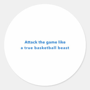 Versla het spel als een echt basketbalbeest ronde sticker