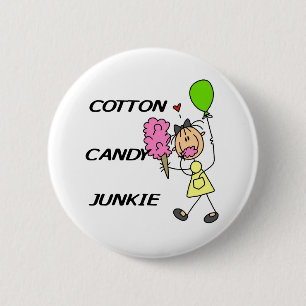 Verslaafd aan Draadjeswol Ronde Button 5,7 Cm