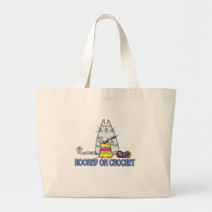 verslaafd aan haakwerk grote tote bag
