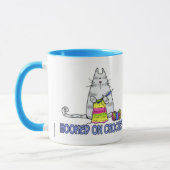 verslaafd aan haakwerk mok (Links)