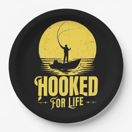 Verslaafd aan het leven. papieren bordje (Voorkant)