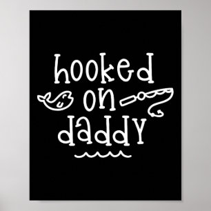 Verslaafd aan papa Funny Gevist Vaderdag Fisherm Poster